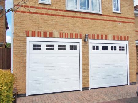 Twin Hormann S panelled georgian steel Sectional with windows in white